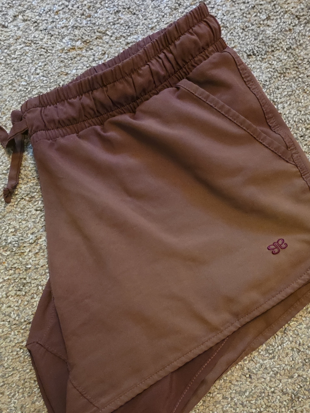 Albion | Burgundy/Brown Athletic Shorts with Drawstring Waist